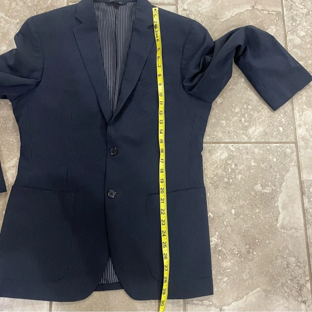 Banana Republic Blazer Mens 38 Regular Slim Fit Marzotto Wool Silk Jacket Stripe
